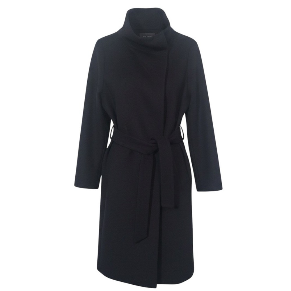 Ann Taylor Belted Wool Funnel Neck Coat